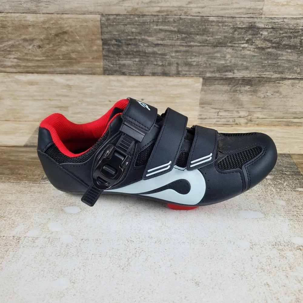 Peloton Womens Cycling Shoe Sz 8 Black Adjustable Buckle Dual Hook & Loop Straps